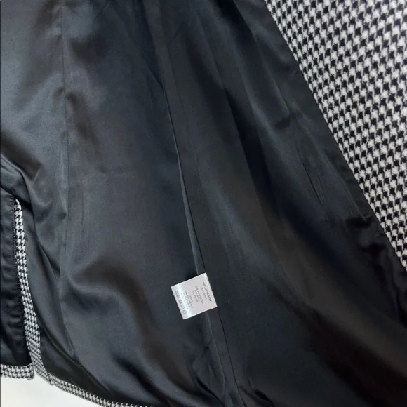 Hush UK Houndstooth Blazer Two Button Black White UK 12 US 8 Wool Blend - Picture 11 of 16